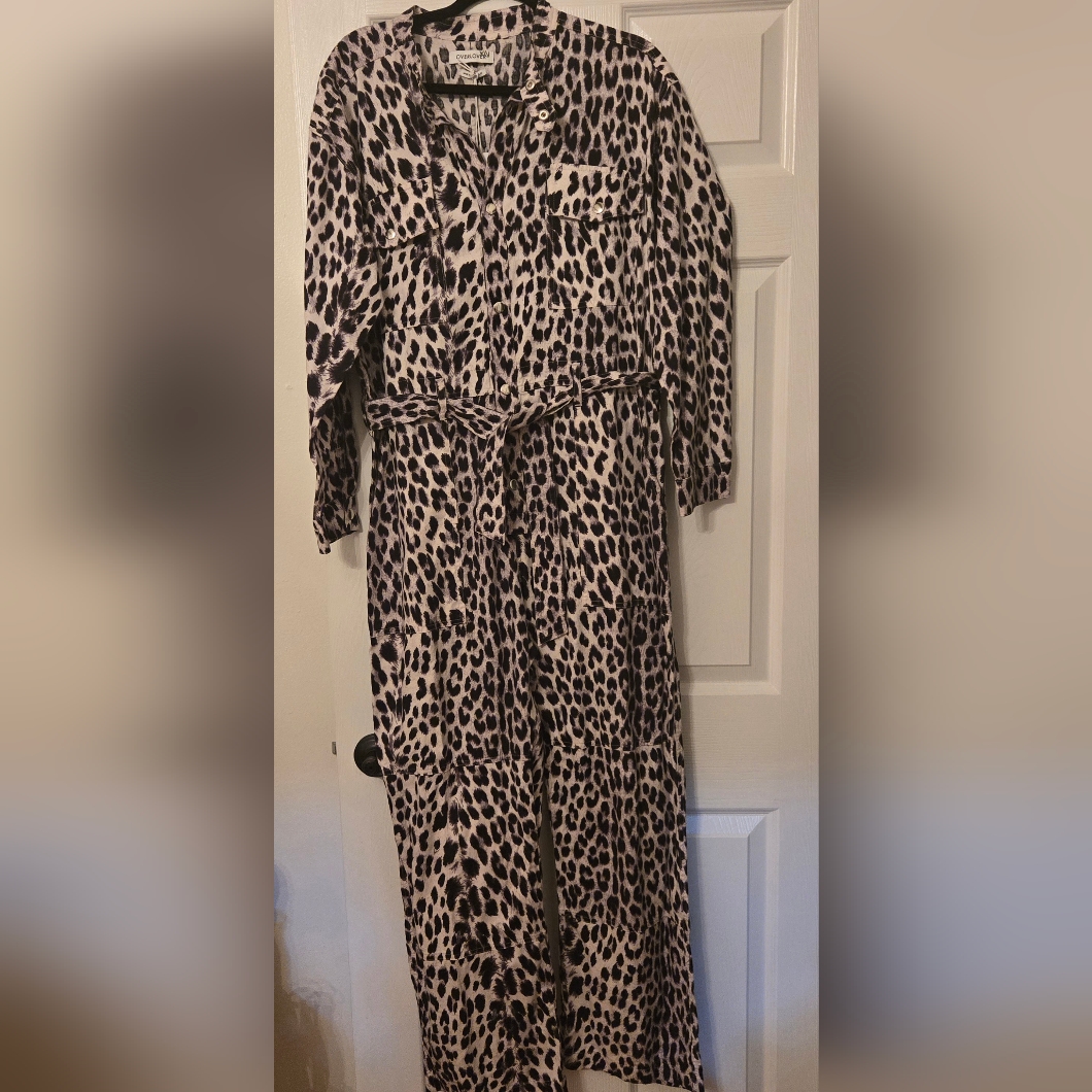 Overlover Leopard Print Cotton Womens Jumpsuit Made On Usa Nwt Medium